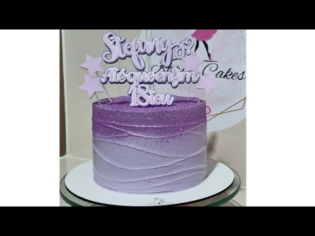 Decoração Bolo Feminino simples/ Bolo Wave Cake degradê fácil e Lindinho. 