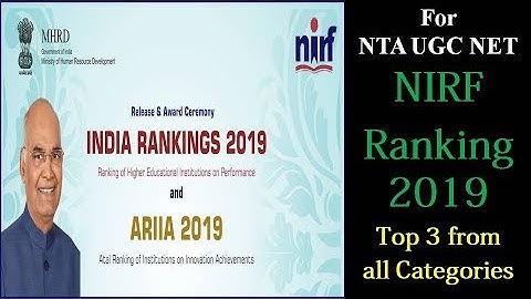 NTA NET DEC. 2019 paper 1 || National Institutional Ranking Framework || Ranking 2019 ||