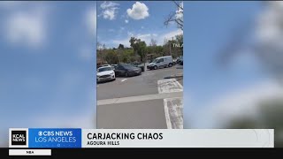 Carjacking chaos: Wild footage shows woman's parking lot rampage in Agoura Hills