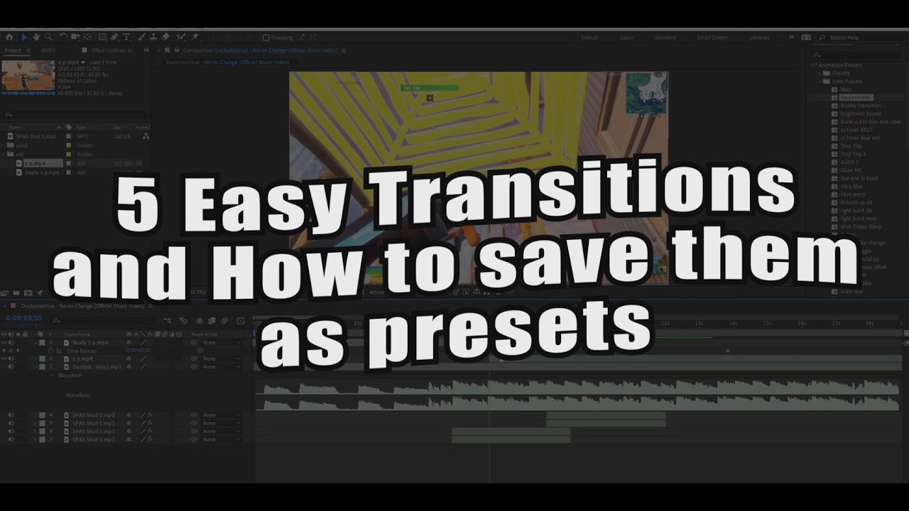 How to make clean transitions in After Effects (EASY) for (Gaming ...