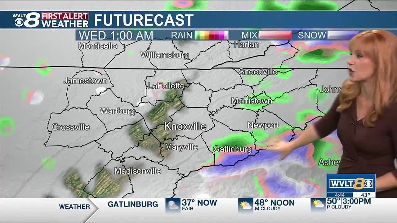 From mild to cold winds, a chill and some snow showers moving in - YouTube