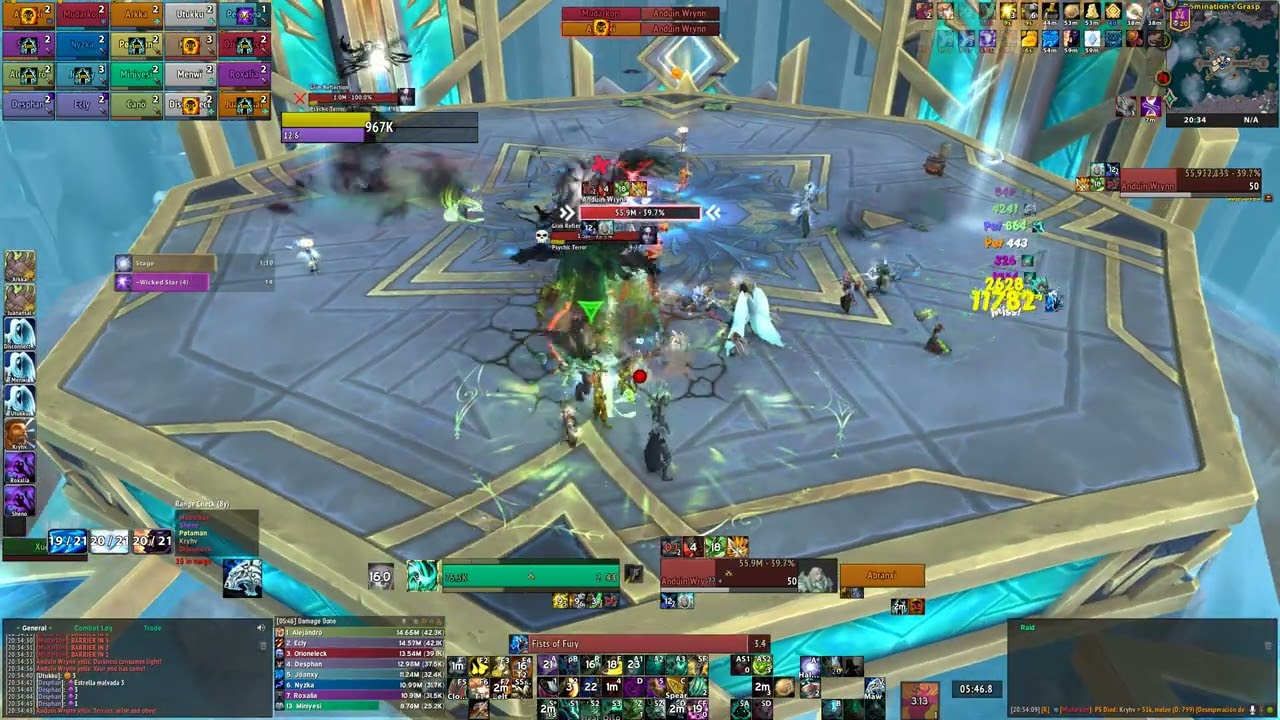 Mythic Anduin vs Singularity Monk dps