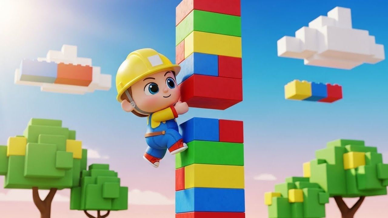 Roblox Baby Builder Slipped Off the Tower | Nursery Rhymes for Kids & Baby Songs