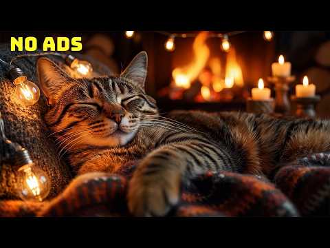 Purring by the Fire: A Cozy Autumn Night for Deep Sleep 🐾🔥