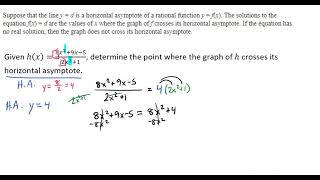 Determining Where a Graph Crosses a Horizontal Asymptote Video