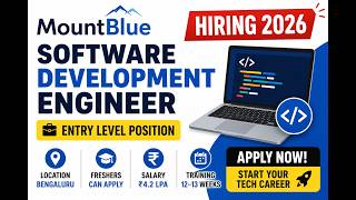 MountBlue Hiring 2026 | Software Development Engineer | ₹4.2 LPA | Freshers Can Apply | Bengaluru