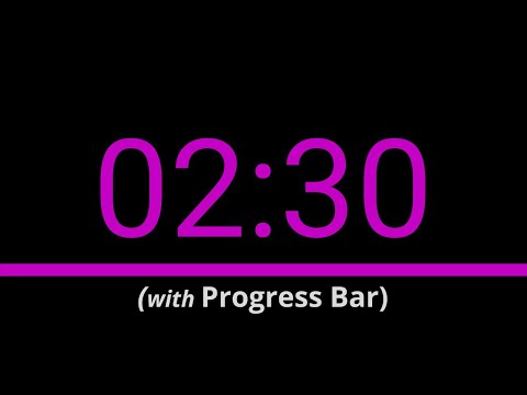 SILENT - 2 Minute 30 Second Countdown - Pink with Progress Bar and Time Markers / Chapters