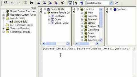 Crystal Reports Tutorial Crystal Reports Formula Syntax Business Objects Training Lesson 9.1