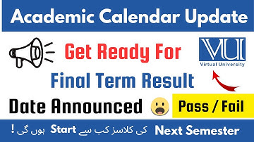 Final term result date announced 2025  | Next classes Start | #vu #2025 #finaltermresult #result