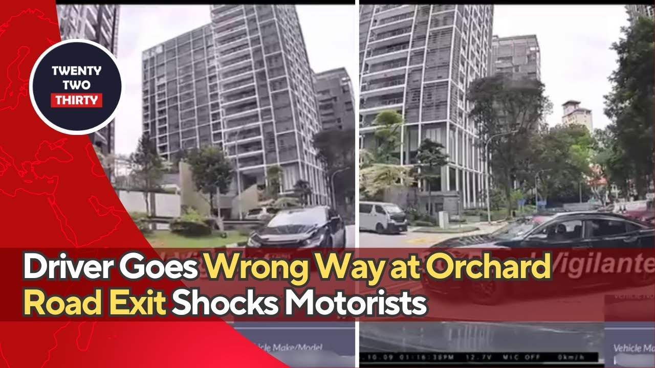 Driver Goes Wrong Way at Orchard Road Exit Shocks Motorists - YouTube