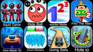 Squid Game,Hide Ball,Number Master,Find The Alien,Race Master 3D,Count Masters,Going Balls,Hole.io screenshot 4