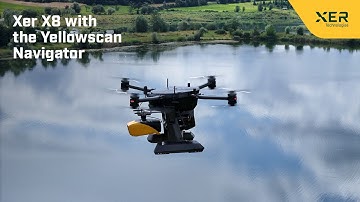 Xer X8 drone with the Yellowscan Navigator LiDAR payload for bathymetric surveys and inspection