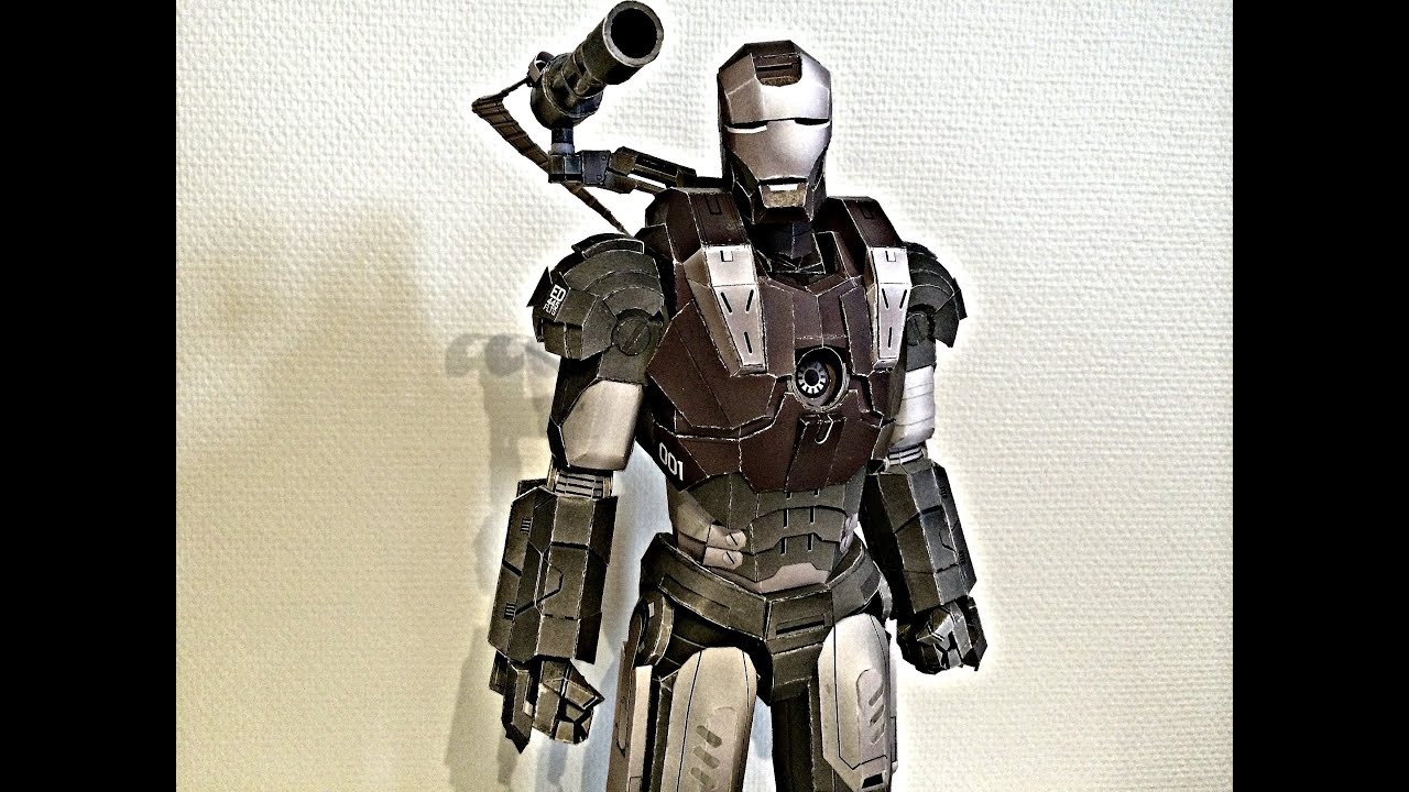 Iron Man War Machine paper model assembling (Papercraft) YouTube