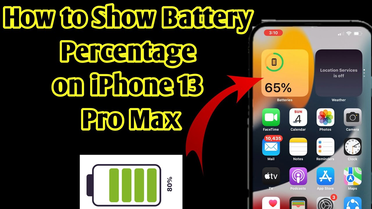 How to Show Battery Percentage on iPhone 13/ 13 pro max iOS 15 - YouTube