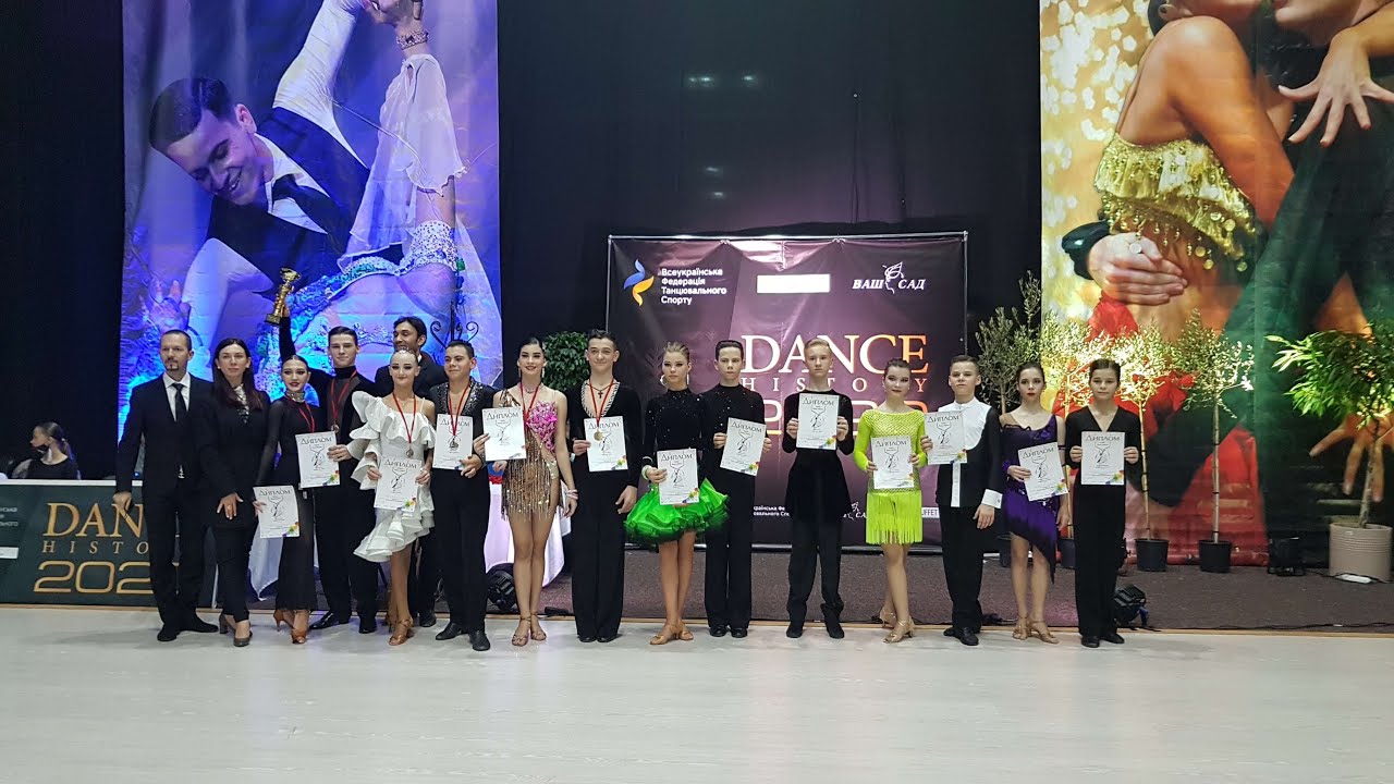 Dance history 2020, Юниоры 2 D Lat награждение: Лузин Алексей, Каушанская Таисия