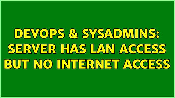 DevOps & SysAdmins: Server has LAN access but no Internet Access