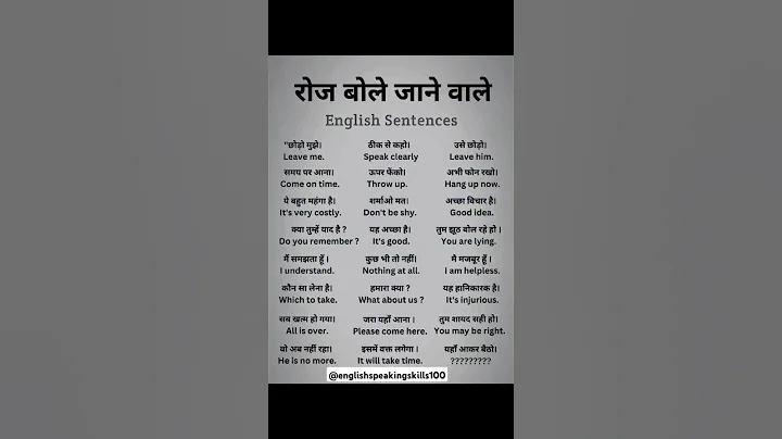 English speaking practice | English vocabulary | daily use English sentence | English grammar Hindi thumbnail