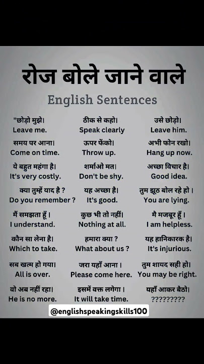 English speaking practice | English vocabulary | daily use English sentence | English grammar Hindi