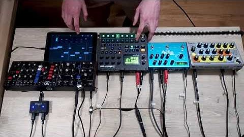 Chill Hardware Synth Jam with Fugue Machine featuring Digitakt, Moog Sirin and Behringer Model D