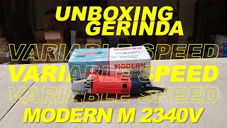 REVIEW UNBOXING Angle Grinder Modern M 2340V Variaspeed | Grinder Variable speed | Perkakas Grosir