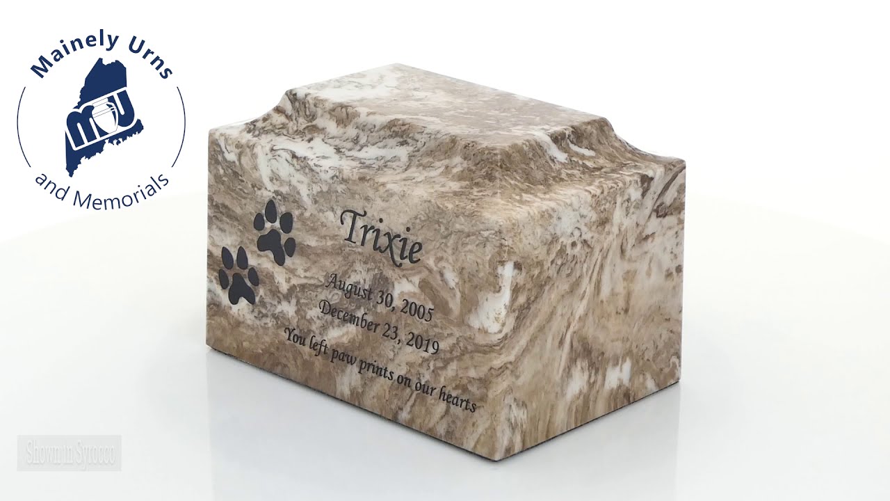 Design Your Own Pet Classic Cultured Marble Cremation Urn Vault - Engravable - 34 Color Choices