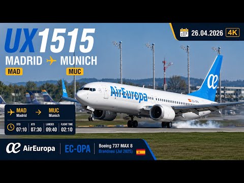 One of Air Europa’s Newest Jets? | Boeing 737 MAX 8 UX1515 | 4K