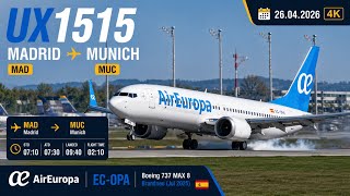 One of Air Europa’s Newest Jets? | Boeing 737 MAX 8 UX1515 | 4K