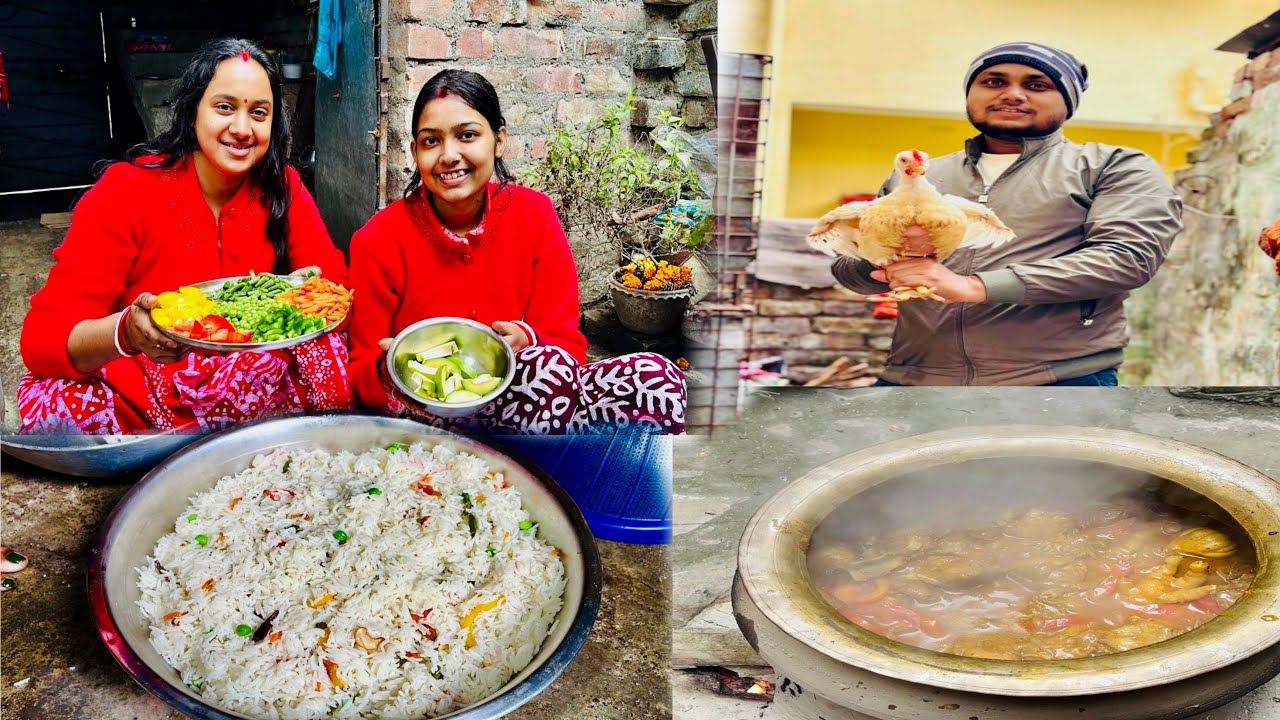 শ্বশুরবাড়িতে সবাই মিলে কীভাবে  চিকেন হান্ডি ও তার সাথে ফ্রাইড রাইস রান্না করলাম | Handi Chicken 🐓 