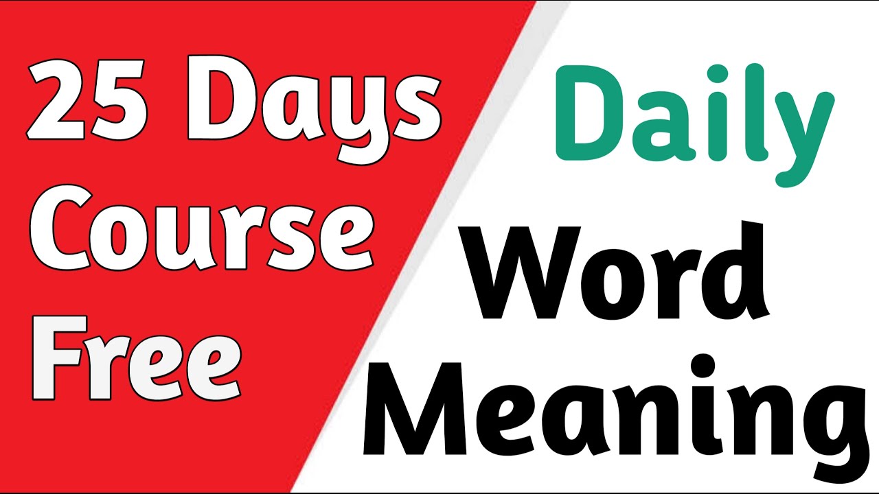 Day 6 - Daily word meaning 25 days course - YouTube