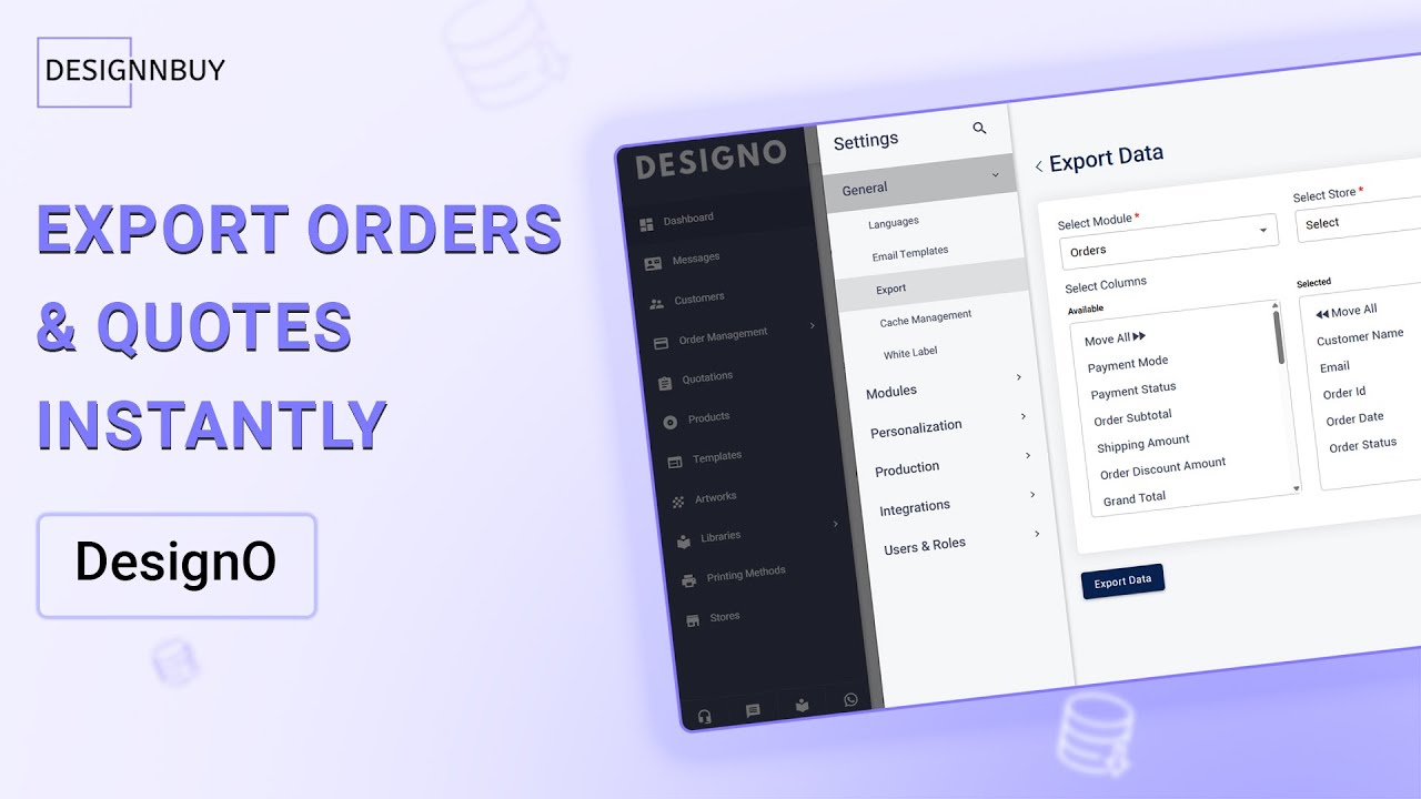 How One-Click Export Works for Orders & Quotes | DesignO Online Designer