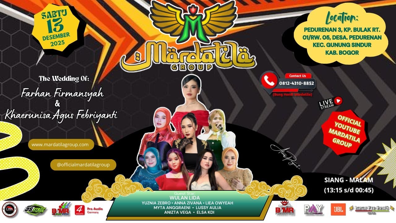 KONSER MARDATILA GROUP (MALAM) - EDISI PEDURENAN KEC. GUNUNG SINDUR | SABTU, 13 DESEMBER 2025