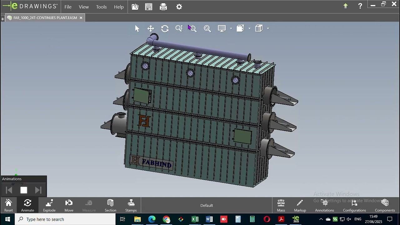 Fab-30 TPD Waste Tyre chips Continuous Plant 3 Reactor