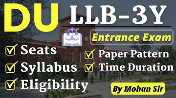 DU LLB entrance exam syllabus, paper pattern, seats 🆕 du llb syllabus updated