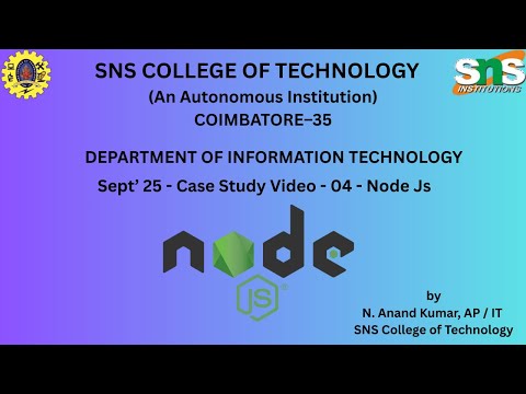Node JS - Case Study | Web Technology | SNS Institutions