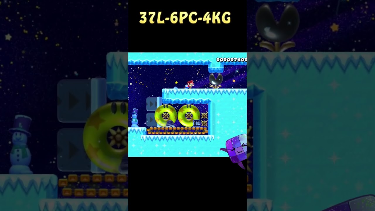 Super Mario Maker 2 🔧 超簡単な70秒スピードラン !! ～氷河～ #short