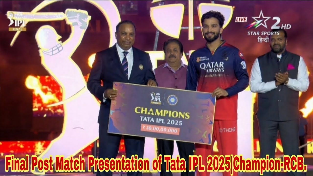 Final Post Match Presentation of Tata IPL 2025 Champions  RCB 1st IPL Trophy for RCB