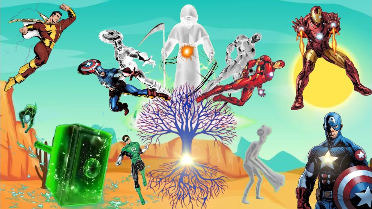 البطل الخارق كابتن امريكا والبطل ايرون مان يتحولون لوحوش الدخان مع شازام|قصص الابطال|وقت الحدوتة