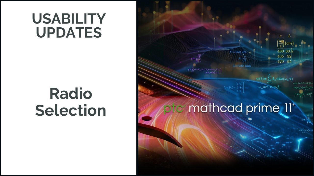 Default Radio Button Selection | Mathcad Prime 11 - YouTube
