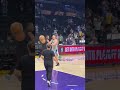 LeBron walks past Dillion Brooks during warmup!