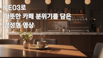 VEO3로 따뜻한 카페 분위기를 담은 감성 영상 #VEO3