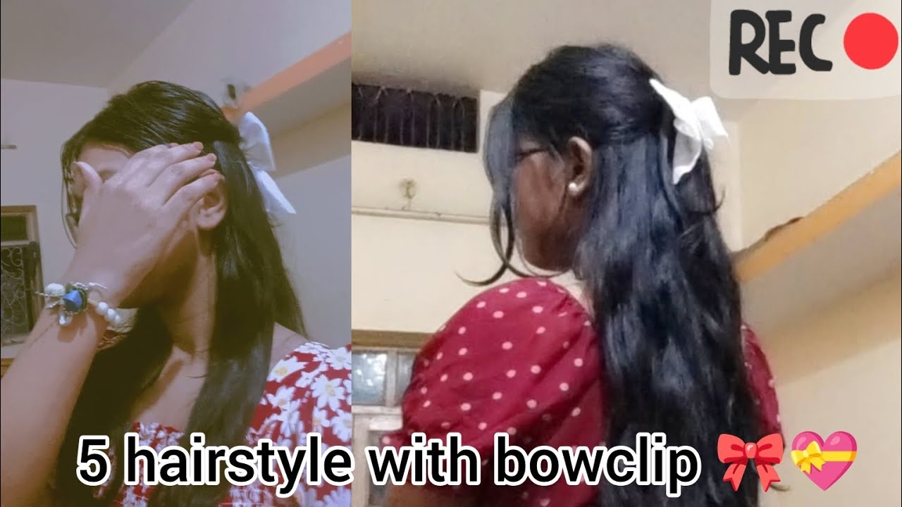 5 hairstyle with bowclip 🎀💝#hairstyle #hair #hairstyles #bowclips #makeup #hairstylist #haircut 