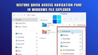 How to Restore Quick Access Navigation Pane in Folder Windows | File Explorer Quick Access Missing