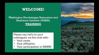 Washington Shrubsteppe Restoration and Resiliency Initiative (WSRRI) spatial priority training