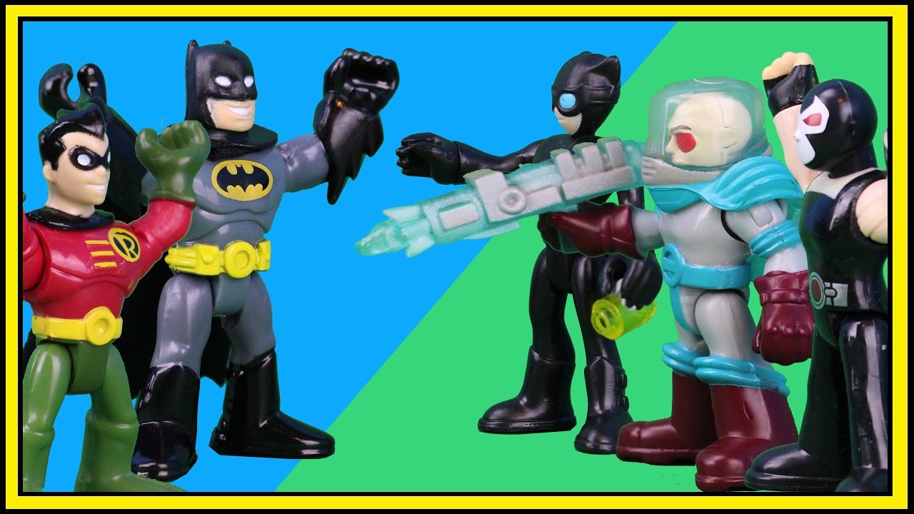 Imaginext Dc Super Friends Batman & Robin are fooled by Catwoman & battle Bane and Dr Freeze