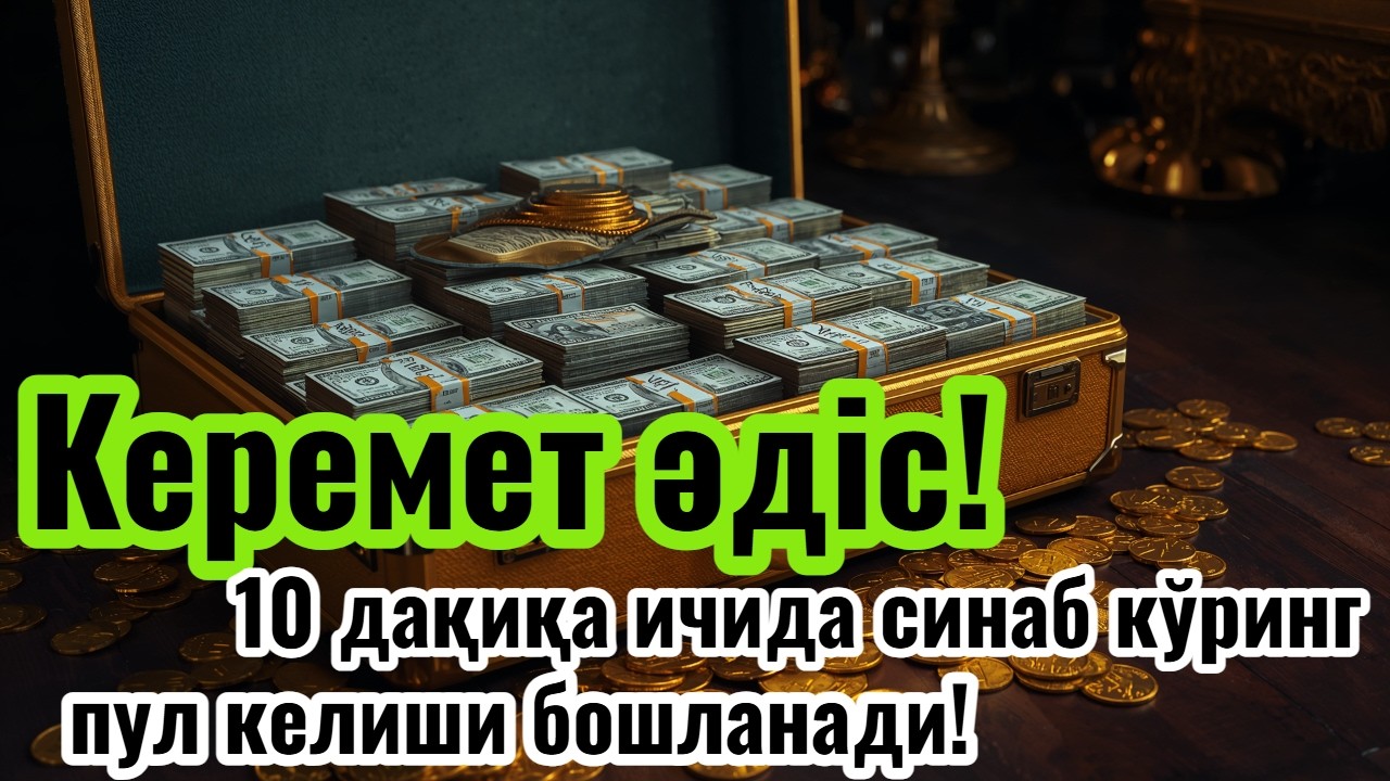 Керемет әдіс! 💸10 дақиқа ичида синаб кўринг – пул келиши бошланади! 💸