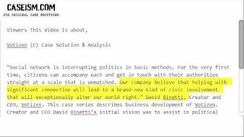 Votizen (C) Case Solution & Analysis- Caseism.com