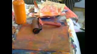 how to use hot glue gun stencils on gelli plate