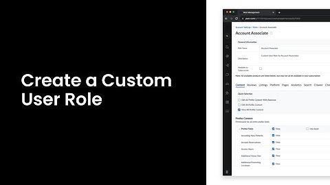 Create a Custom User Role