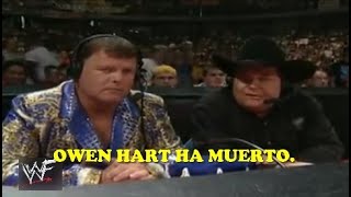 Jim Ross Anuncia La Muerte De Owen Hart. Subulado En Español.