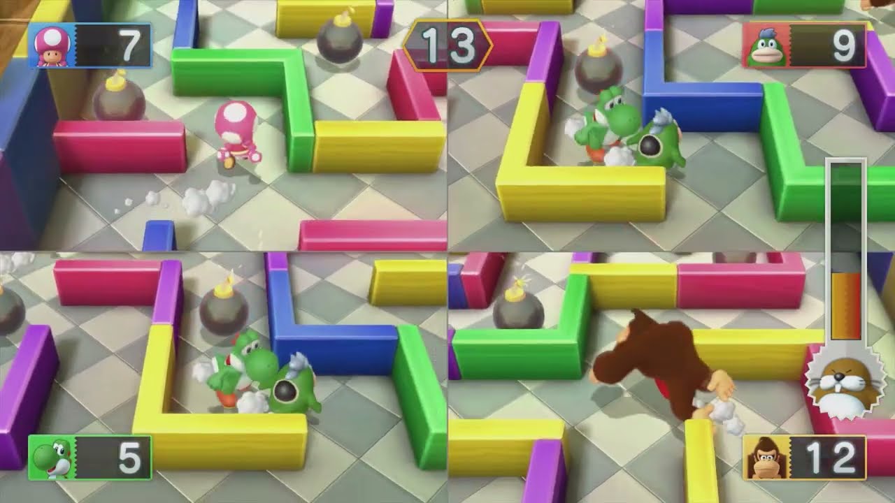 Mario Party 10 (Airship Central) #102 Spike vs Yoshi vs Toadette vs Donkey Kong (Player 1)